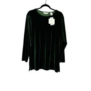 Bechamel NEW Vintage Deadstock Emerald Green Velvet Tunic Top size Medium